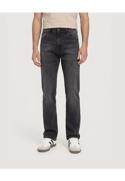 Jean Regular Stretch  Para Hombre Negro Ostu