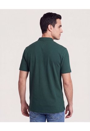 Polo Cuello Mao Regular  Para Hombre Verde Ostu
