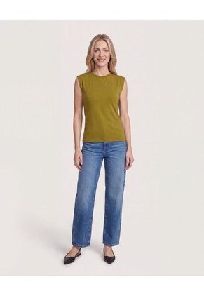 Camiseta Manga Sisa Para Mujer Verde Ostu