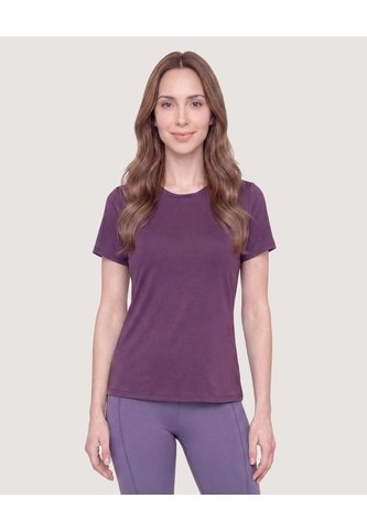Camiseta Active Regular Cuello Redondo  Para Mujer Uva Ostu Ostu