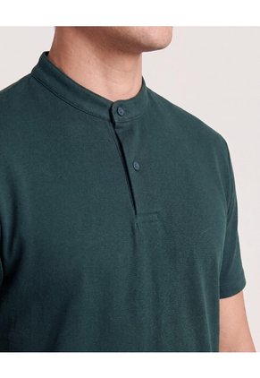 Polo Cuello Mao Regular  Para Hombre Verde Ostu
