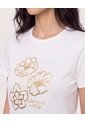 Camiseta Regular Estampada  Para Mujer Crema Ostu de Ostu