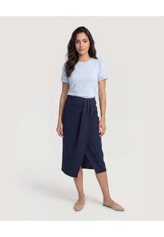 Camiseta Puff Sleeve Charm  Para Mujer Azul Ostu Ostu