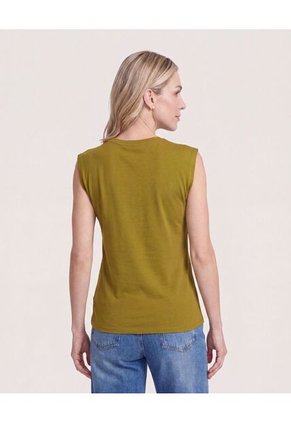 Camiseta Manga Sisa Para Mujer Verde Ostu