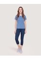 Camiseta Active Regular Cuello Redondo  Para Mujer Azul Ostu de Ostu