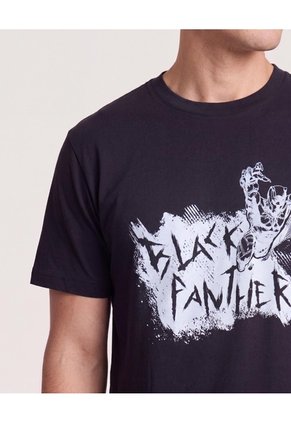 Camiseta Black Panther Graffiti Para Hombre Negro Ostu