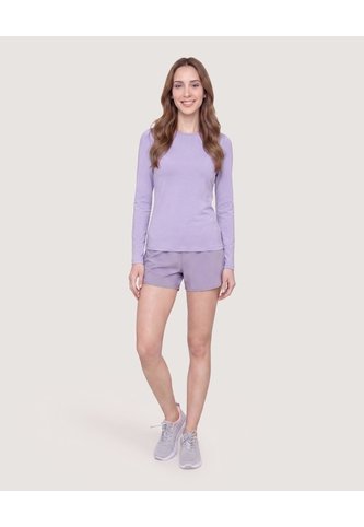 Camiseta Slim Texturizada Manga Larga  Para Mujer Morado Ostu Ostu