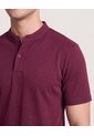 Polo Cuello Mao Regular  Para Hombre Vino Ostu de Ostu