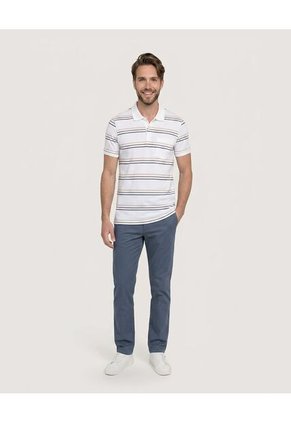 Pantalón Basico Chino Para Hombre Azul Ostu