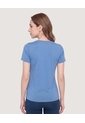 Camiseta Active Regular Cuello Redondo  Para Mujer Azul Ostu de Ostu