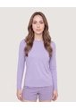 Camiseta Slim Texturizada Manga Larga  Para Mujer Morado Ostu de Ostu