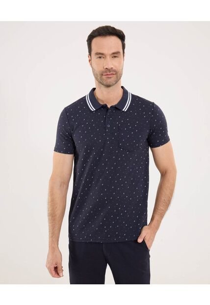 Polo Para Hombre Cuello Tejido Con Bolsillo Color Azul  Marca Ostu #60110676