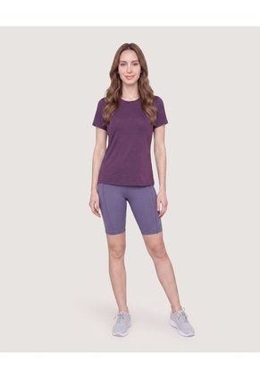 Camiseta Active Regular Cuello Redondo Para Mujer Uva Ostu