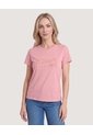 Camiseta Regular Estampada  Para Mujer Rosa Ostu de Ostu
