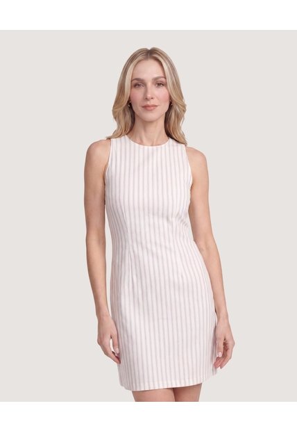 Vestido Semiajustado  Para Mujer Marfil Ostu