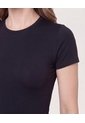 Camiseta Slim Básica Cuello Redondo  Para Mujer Negro Ostu de Ostu