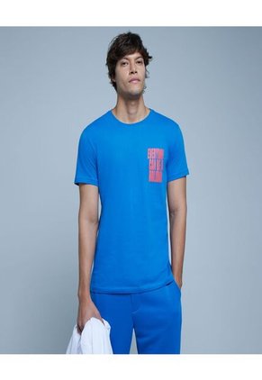 Camiseta Para Hombre Manga Corta Color Azul Marca Ostu #60091213