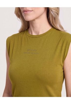 Camiseta Manga Sisa Para Mujer Verde Ostu