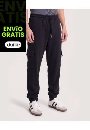 Jogger Cargo Utility Para Hombre Negro Ostu