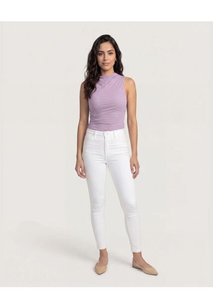 Camiseta Mesh Draped  Para Mujer Morado Ostu
