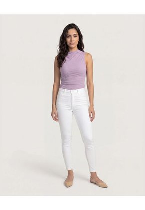Camiseta Mesh Draped Para Mujer Morado Ostu