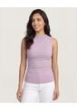 Camiseta Mesh Draped  Para Mujer Morado Ostu de Ostu