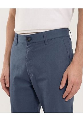 Pantalón Basico Chino Para Hombre Azul Ostu