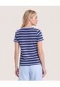 Camiseta Básica Manga Corta  Para Mujer Azul Ostu de Ostu