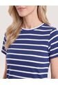 Camiseta Básica Manga Corta  Para Mujer Azul Ostu de Ostu