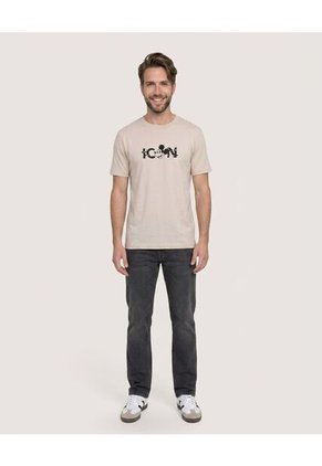 Camiseta Mickey Mouse Icon Para Hombre Beige Ostu