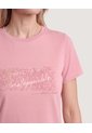 Camiseta Regular Estampada  Para Mujer Rosa Ostu de Ostu