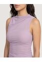 Camiseta Mesh Draped  Para Mujer Morado Ostu de Ostu