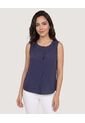Blusa Lace Detail  Para Mujer Azul Ostu de Ostu
