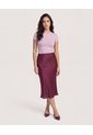 Camiseta Slim Básica Cuello Redondo  Para Mujer Morado Ostu de Ostu