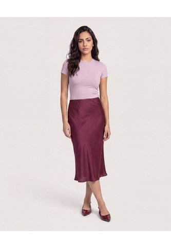Camiseta Slim Básica Cuello Redondo  Para Mujer Morado Ostu Ostu
