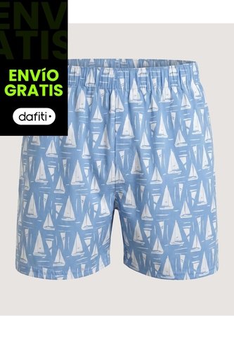 Boxer Amplio Sail Print  Para Hombre Azul Ostu Ostu