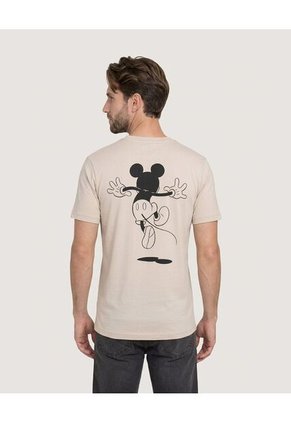 Camiseta Mickey Mouse Icon Para Hombre Beige Ostu