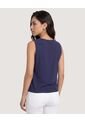Blusa Lace Detail  Para Mujer Azul Ostu de Ostu