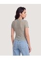 Camiseta Mesh Manga Corta  Para Mujer Verde Ostu de Ostu