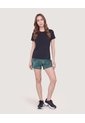 Camiseta Active Regular Básica  Para Mujer Negro Ostu de Ostu