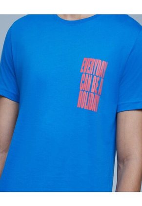 Camiseta Para Hombre Manga Corta Color Azul Marca Ostu #60091213
