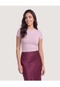 Camiseta Slim Básica Cuello Redondo  Para Mujer Morado Ostu de Ostu