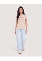 Camiseta Slim Estampada  Para Mujer Camel Ostu de Ostu