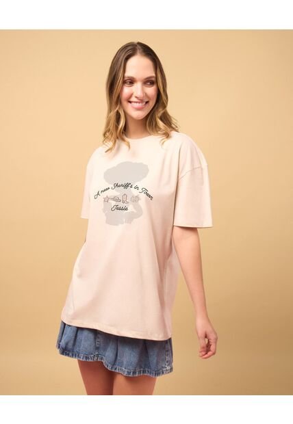 Camiseta Jessie Sheriff In Town  Para Mujer Beige Ostu