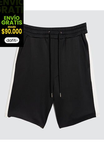 Bermuda Para Hombre Deportiva Corto Color Negro Marca Ostu #60100423 Ostu