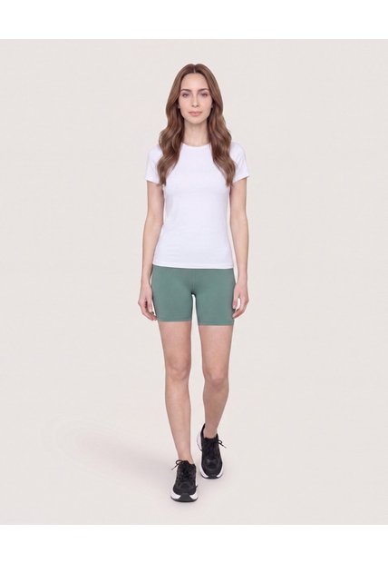 Camiseta Slim Básica Cuello Redondo  Para Mujer Blanco Ostu