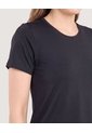Camiseta Active Regular Básica  Para Mujer Negro Ostu de Ostu