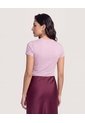 Camiseta Slim Básica Cuello Redondo  Para Mujer Morado Ostu de Ostu