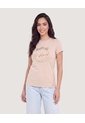 Camiseta Slim Estampada  Para Mujer Camel Ostu de Ostu