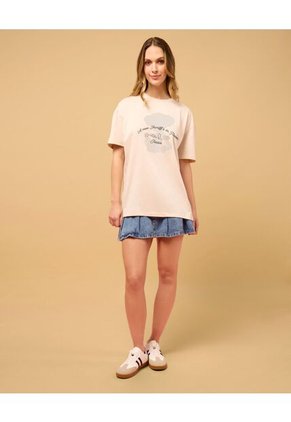 Camiseta Jessie Sheriff In Town  Para Mujer Beige Ostu